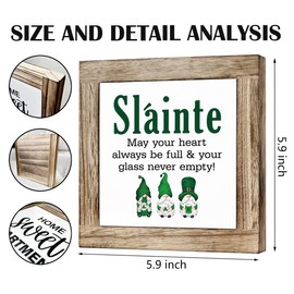 ST Patrick's Day Decor, Wooden Box Signs for Home Decor, Irish Farmhouse Home Decor, Housewarming Decor, Lucky House Decor, St. Patrick's Day Decorations for Home Bar Cafe, Slainte Blessing Sign