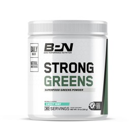 BARE PERFORMANCE NUTRITION, BPN Strong Greens Superfood Powder, Improved Digestion, Increased Energy, Immune System Support, Sweet Mint, 30 Servings