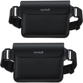 Lamicall [2Pack Waterproof Fanny Packs, Dry Bag Pouch - [Elastic Waist Strap] Phone Waterproof Waist Pouch Dry Bag, Beach, Kayaking, Swimming, Cruise Essentials, 8.7” for iPhone 16 15 14 13 Pro Max