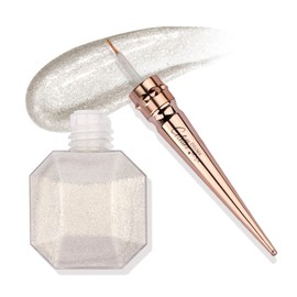 FADVAN Nr. 5 Glitter Metallic Eyeliner Platinum, extrem feiner, langanhaltender Glitter Metallic Eyeliner, kann als flüssiger Lidschatten verwendet werden (Platin)