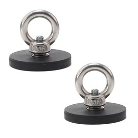 Magnetic Hooks Super Strong Neodymium Magnet Hooks Diameter 43mm Neodymium Magnet Rubber Coating Stainless Steel Rust Proof Strong High Friction Magnet Mounting Base Anti-Slip Anti-Scratch for Kitchen