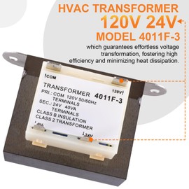 4011F-3 40VA Furnace Transformer Replacement - 120V to 24V Step-Down Power Converter for Trane Furnaces, HVAC Systems