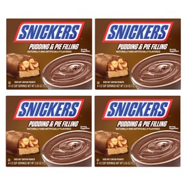 Snickers Pudding and Pie Filling - Pack of 4-4 Servings Per Box - 16 Total Servings - Perfect for a Variety of Uses - Great for Making Friends and Family