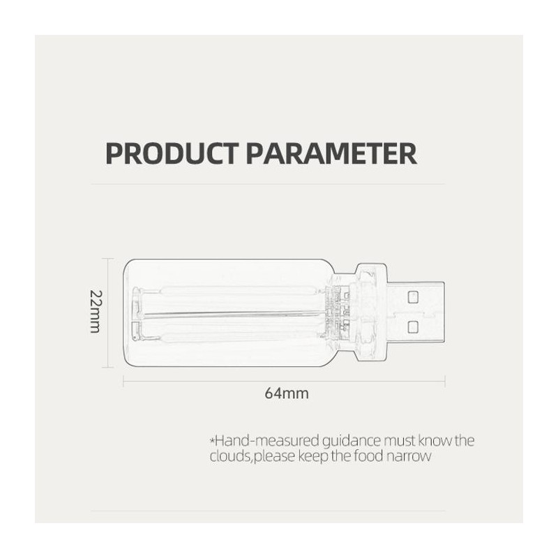Car USB Night Light Touch Dimmable LED Filament Lamp Portable