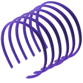 Topkids Accessories 6x Thin Satin Hair Head Bands Headbands Alice Bands Hairbands Girls Women School Colourful Wedding Holiday Festival Bridal Adult 1cm 0.4" (Purple)