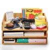 Okllen 3 Pack Stackable Paper Trays, Bamboo Desk Letter Tray