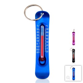 Sun Company Brrr-ometer - スノースポーツに最適なジッパー金具型温度計 | 上着、パーカ、荷物に取り付けることができ、アウトドア、スキー、スノーボードに最適な温度計 ブルー