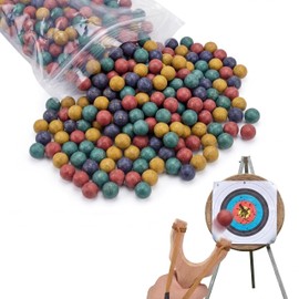 1000 Pcs 3/8 Inch Slingshot Ammo Bulk, Multicolor Biodegradable Clay Sling Shot Ammo Balls for Shooting Target Practice (Black, Dark Red, Yellow, Green)