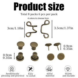 Realand Upgraded Pant Waist Tightener with Comfortable Low Inside Bulge, 8 Set 4 Colors Adjustable Jeans Button Tightener, Button Adjuster Button Pins for Jeans