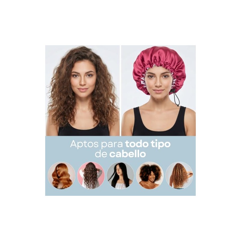 2 Piezas - Gorro Seda Satinado Ajustable Anti Frizz Cabello