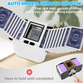 Ｌｏｕｖｒｉｃｈ Card Shuffler 1-2 Decks，Rechargeable Automatic Card Shuffler，One-Press AUTO and Manual Mode Card Shuffler for UNO,Poker Blackjack, Card Games,Skip Bo,Phase 10