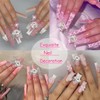 12Pcs Planet Nail Charms for Nails Pink Silver Nail Gems
