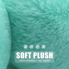 RAOEXI Winter Ear Muffs For Kids Warm Furry Knit Girls Earmuffs Boys Baby Plush Toddler Ear Warmers Outdoor Ear Covers(AquaGreen)