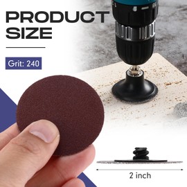 Newwiee 150 Pieces 2 Inch Sanding Discs 240 Grit Roll Lock Discs Die Grinder Sanding Disc for Surface Prep Strip Grind Polish Finish Burr Rust Paint Removal Red
