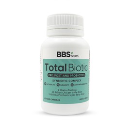 BBS Health TotalBiotic – TGA Listed Advanced 3 in 1 Probiotic, Postbiotic and Prebiotic Formula – Supports Gut Health, Immune System, Digestive Wellness, and Microbiome Balance – 60 Vegetarian Capsules