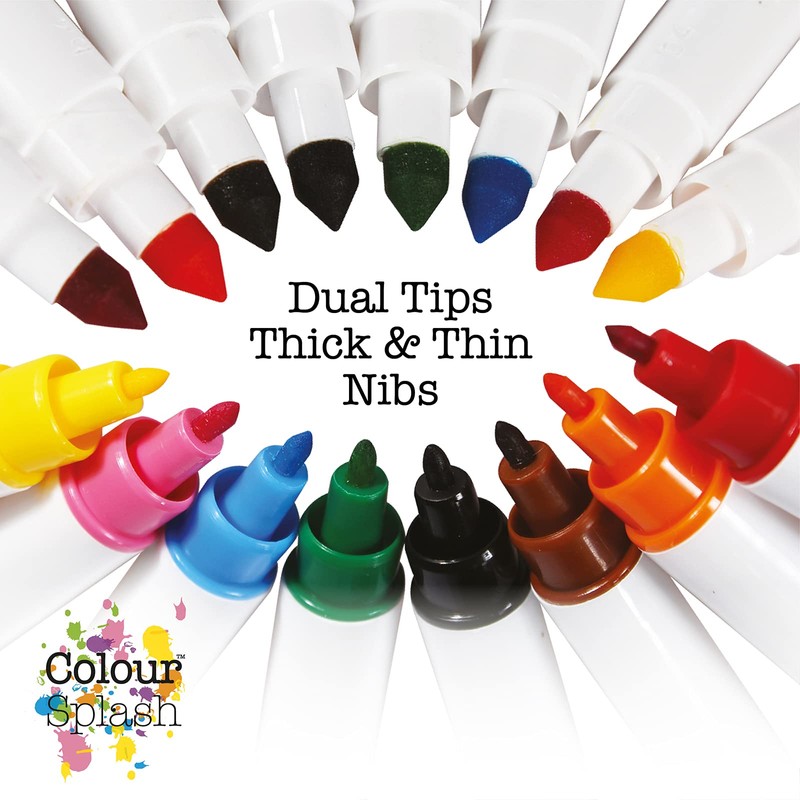 COLOUR SPLASH Edible Food Colouring Pen, Dual Tip Icing Pens,