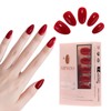 Sifvoo Press on Nails, Short Red Press on Nails Almond