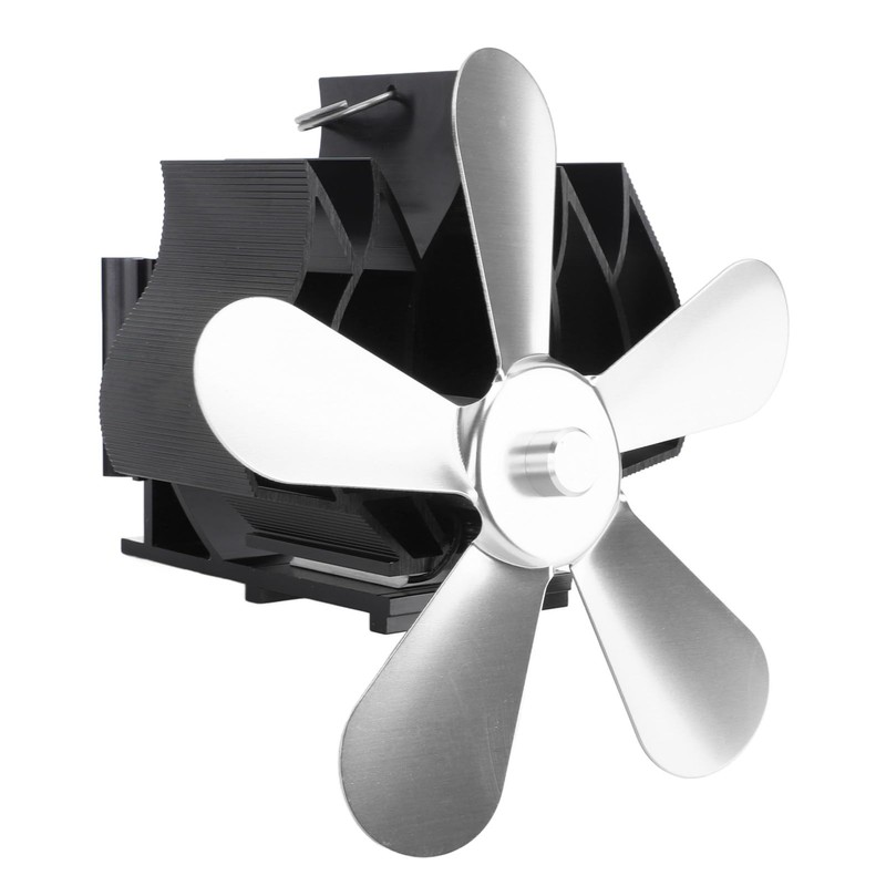 Pomya 5 Vane/Wing Heat Powered Stove Fan, Wall Mounted Fireplace