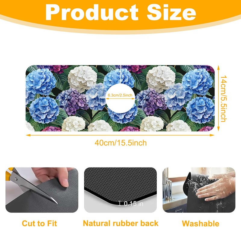2 Pack Faucet Mat for Kitchen Sink Splash Guard Bathroom