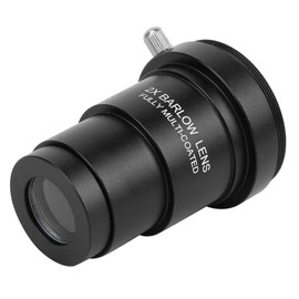 1.25 Inch 2x Barlow Lens Telescope Eyepiece Mount Adapter of Metal and Optical Glass with M42x0.75 Thread Camera Interface for Telescope Eyepieces.