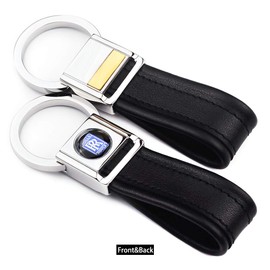 Cadtealir Stainless Steel with Full Grain Nappa Leather Strap car Key Chain Lanyard Compatible with Rolls Royce