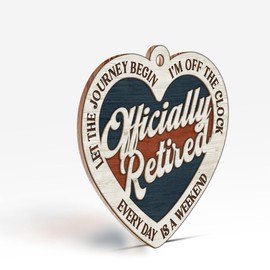 Retirement Gifts for Men - Retirement Gifts for Woman 2025 - Happy Funny Cool Retire Party Gift Ideas - Mens Retired Gift Ideas for Coworker, Boss, Teacher, Nurse,2 Layer Wood Ornament (Style 2)