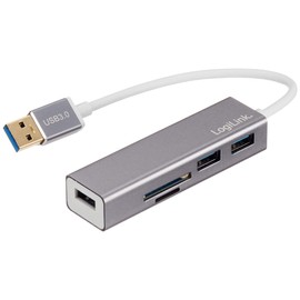 Logilink USB 3.0 3-Port Hub with Card Reader UA0306 Anthracite