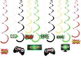 CHUANGOU TX Gaming Party Decoration Party Hanging Spiral 20 PC Video Games Party Under the Theme for Children and Adults Party Accessories