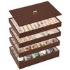 Voova Stackable Jewelry Organizer Tray with Lid, PU Leather Jewelry
