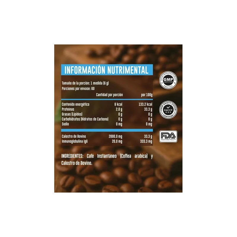 Coffee Calostro Bovino 60 Tazas Advance Labs Nutrition