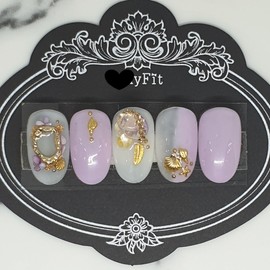 Pink Sea Handmade Nail Tips - Short Round Square / 핑크바다 수제네일팁 - 숏라운드스퀘어
