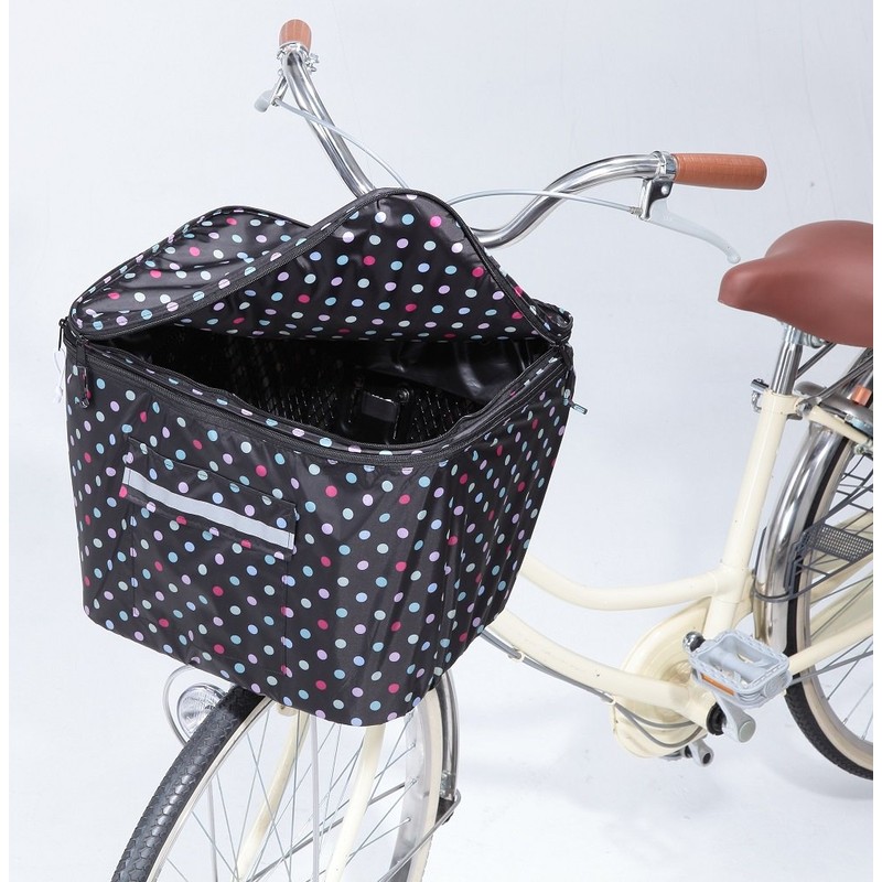 Kawasumi Seisakusyo KW-245BD 2-Tier Front Basket Cover, Black Dots