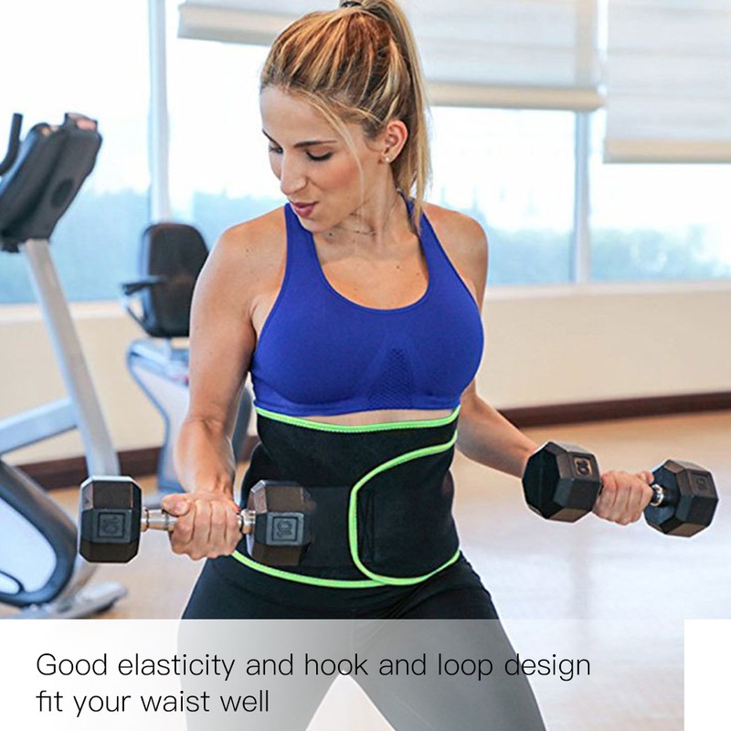 Compression Adjustable Sports Waist Brace Weigh Lifting Back Support Strap(Greeen
