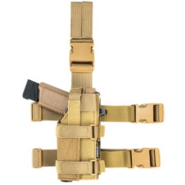 Universal Drop Leg Holster - Adjustable Thigh Holster for Light & Red Dot Sights, Airsoft Pistol Holster with MOLLE Drop Leg Panel, Compatible with 1911, Glock, Sig, Beretta, Ruger.(Coyote Brown)