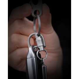 tikey Titanium Quick Release Swivel Keychain, Retractable Key Chain Detachable Keychain Clip，Pull Apart Key Rings for Men Women