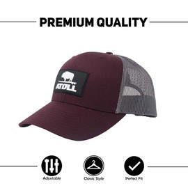Atoll Trucker Hats Baseball Caps | 7 Hole Snapback Closure, Adjustable Strap, Breathable - One Size Fits Most SUP Co