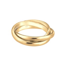 Elli Women's Ring Wrap Ring Trio Basic Blogger Trend in 925 Sterling Silver, Facet cut, None