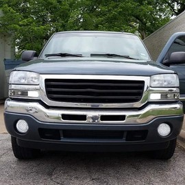 GRAND ORANGE Hyper White Full LED Fog Lights Lamp Compatible with GMC Sierra 1500 2500 3500 2003-2006 Clear Lens Bumper Fog Lamps Kit w/o Wire Harness Drive & Passenger Side