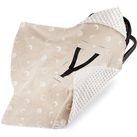 Bearmoss Swaddling Blanket, Baby Seat Blanket, Pram and Child Seats, Universal Baby Blanket for Buggy, Car Seat, All-Year Blanket, 90 x 90 cm (Apricot Moon)