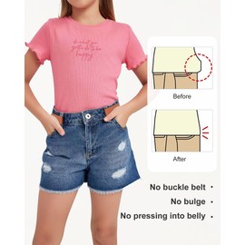 AWAYTR Kids Elastic No Buckle Belt for Girls Toddler for Causal Pants Jeans, Black and Brown, Fit Waist 17''-27''