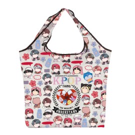 CMNIM KoreanPop Bangtan Gift It's a Korean-pop Thing Foldable Bag for Shopping Bangtan Fans Gifts Singer Foldable Bag (KoreanPop F TE)