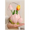 Hosoncovy Ceramic Tulip Makeup Brush Organizer Pot Makeup Brush Holder
