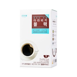 Atomy Arabica Black Instant Coffee Mini – 70 Sticks | Sugar-Free Dark Roast | Korean Café-Style Coffee