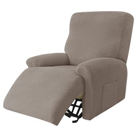 Eco-Ancheng Recliner Slipcovers 4-Pieces Lazyboy Recliner Covers Recliner Couch Covers Recliner Chair Cover Non Slip Reclining Slipcovers with Storage Pockets Furniture Protector for Living Room
