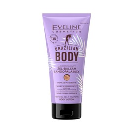Eveline Cosmetics Brazilian Body Firming Self-Tanning Gel Balm with Erythrulose, DHA & Vitamin E - Vegan Formula for Natural, Radiant Tan & Hydrated Skin