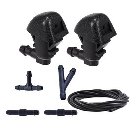UpAmcarker 76810-TK8-A01 2Pcs Windshield Washer Nozzles Wiper Spray Set w/2 Metres Hose&Connectors Compatible with H-onda Pilot 2009 2010 2011 2012 2013 2014 2015