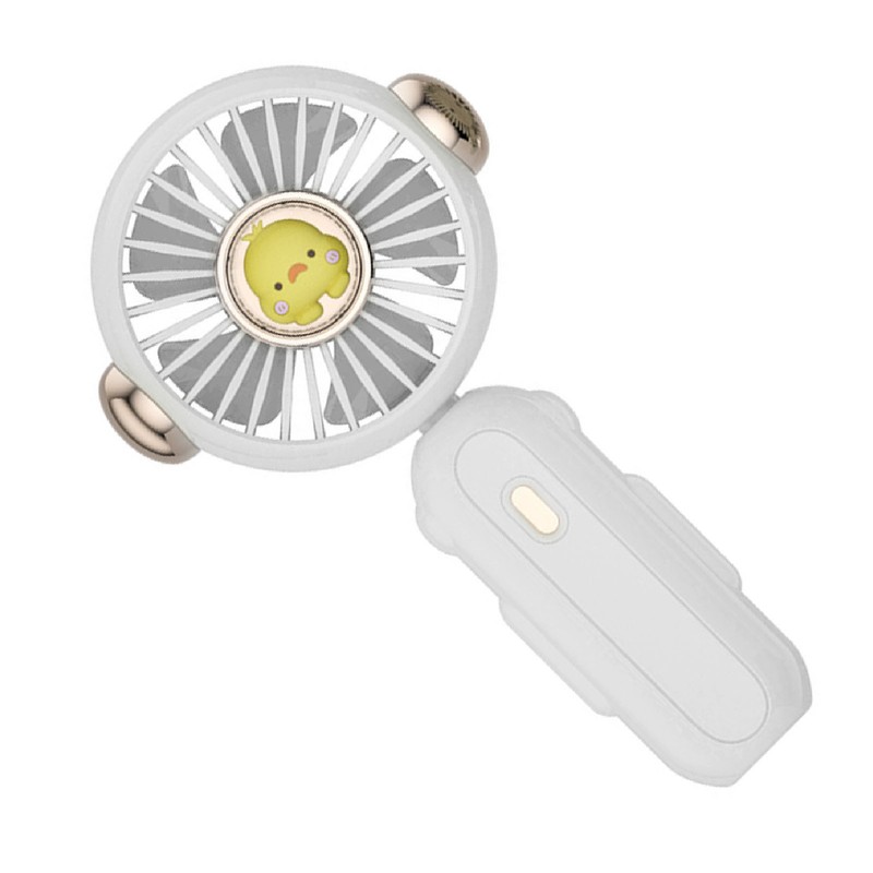 Handheld Fan Mini Foldable Portable Cartoon Design USB Rechargeable Pocket