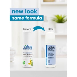 Lafe's Natural Deodorant | 3oz Roll-On Aluminum Free Natural Deodorant for Men & Women | Paraben Free & Baking Soda Free with 24-Hour Protection | Unscented | Packaging May Vary