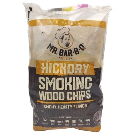 Mr. Bar-B-Q Premium Hickory Smoking Chips 1.6 LB for Charcoal Gas Grills Smokers BBQ Flavor
