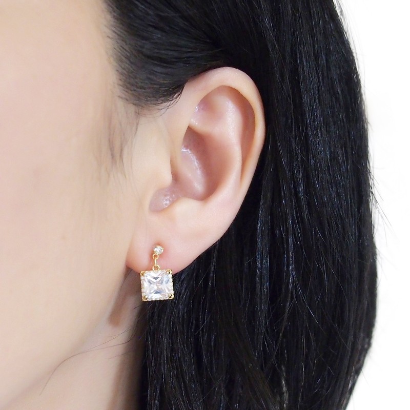 Miyabi Grace Elegant Cubic Zirconia Crystal Invisible Clip On Earrings